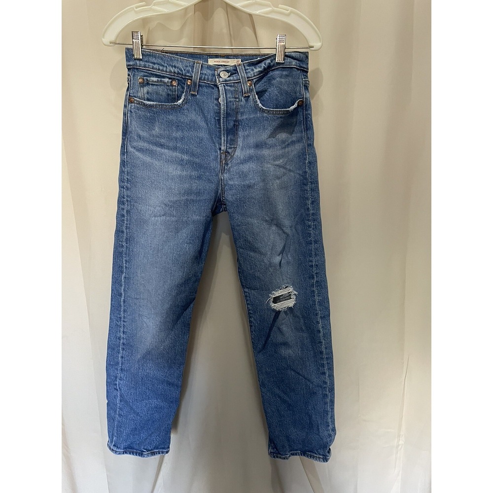 Levi's Jeans Womens 27 Blue Wedgie Straight Button Fly High Rise American Denim